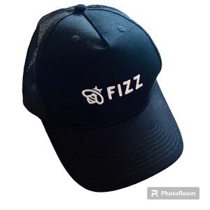 Fizz Social Media Adjustable Black Baseball Hat Cap Port Authority Mesh OS